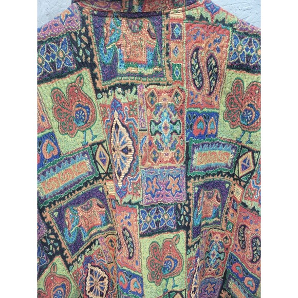 White Stag Jacket Art Deco‎ Style Tapestry Blazer Oversized Coat Sz 24 - Picture 10 of 16